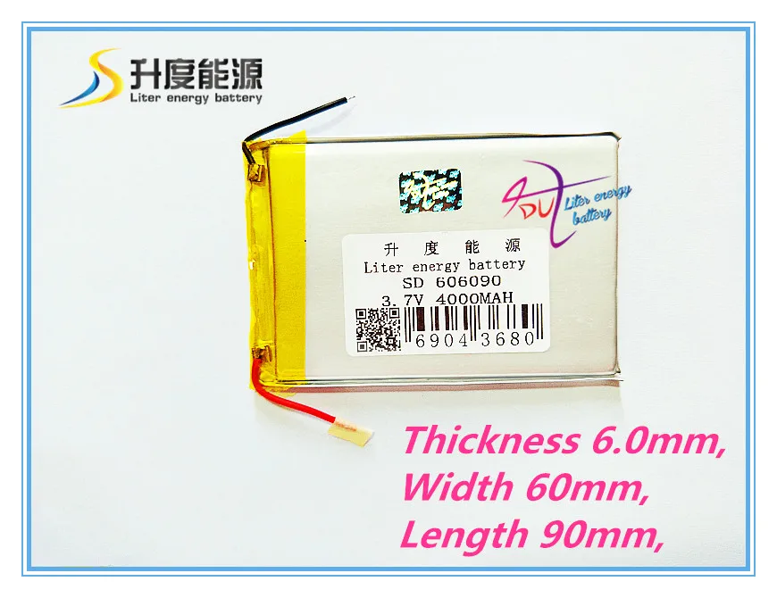 

No plate Liter energy battery 3.7V original dual engine N70HD 606090 built-in battery 4000mAh tablet battery