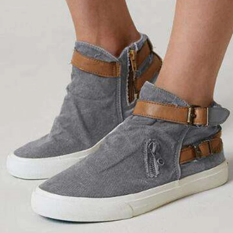 BZBFSKY High top Canvas shoes for Women Big size 41-43 Fashion Zipper Denim Shoe Girls Sneakers 2019 Spring/Autumn Strap
BZBFSKY High top Canvas shoes for Women Big size 41-43 Fashion Zipper Denim Shoe Girls Sneakers 2019 Spring/Autumn Strap