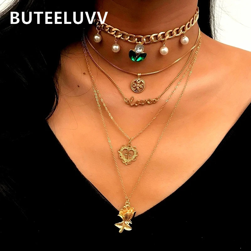 BUTEELUVV Love Flower Heart Pendant Necklace Jewelry Vintage Imitation Pearl Tassel Chunky Chain Choker Necklace for Women
BUTEELUVV Love Flower Heart Pendant Necklace Jewelry Vintage Imitation Pearl Tassel Chunky Chain Choker Necklace for Women