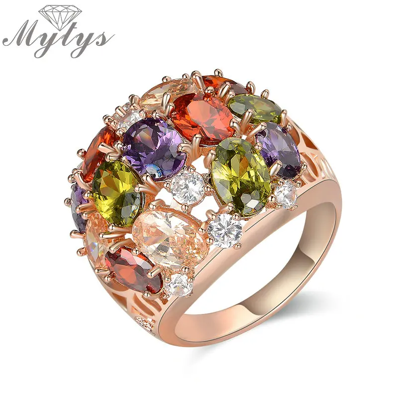 Mytys AAA Level High Quality Multi Color Australian Crystal Ring Rose Gold GP Fashion Cocktail Party Rings For Women R1931 R1932
Mytys AAA Level High Quality Multi Color Australian Crystal Ring Rose Gold GP Fashion Cocktail Party Rings For Women R1931 R1932