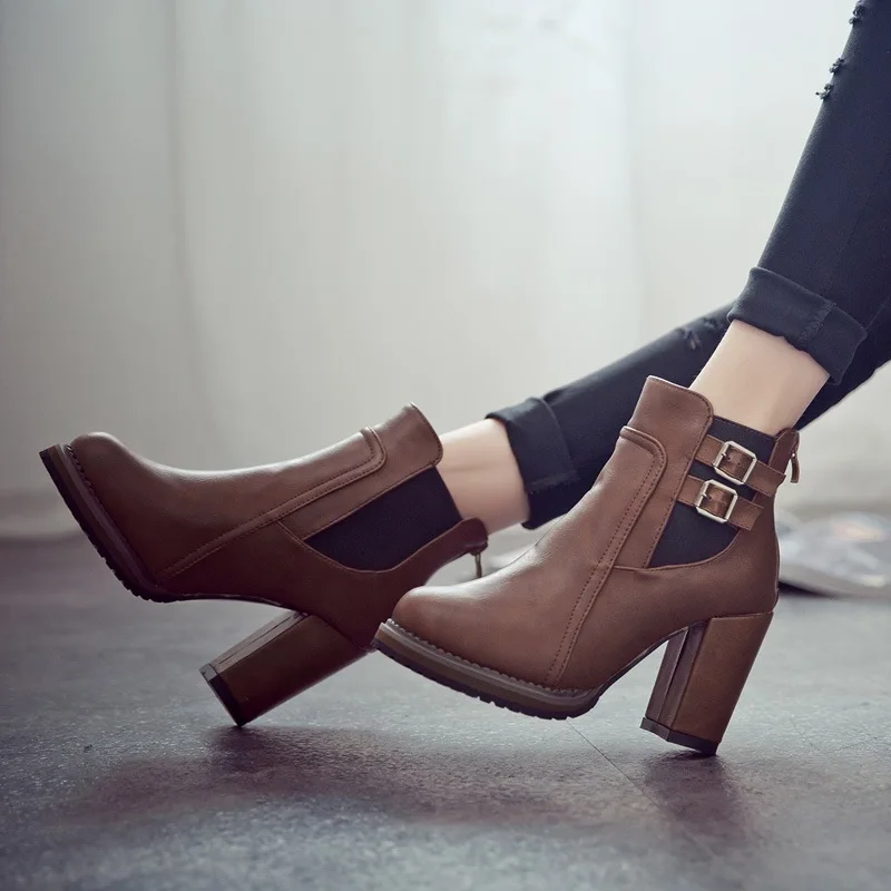 Womens Brown Boots Female Bota Feminina Mujer Platform Plus Size Shoes Female Square Heel Round Toe Short Ankle Boot for Ladies
Womens Brown Boots Female Bota Feminina Mujer Platform Plus Size Shoes Female Square Heel Round Toe Short Ankle Boot for Ladies