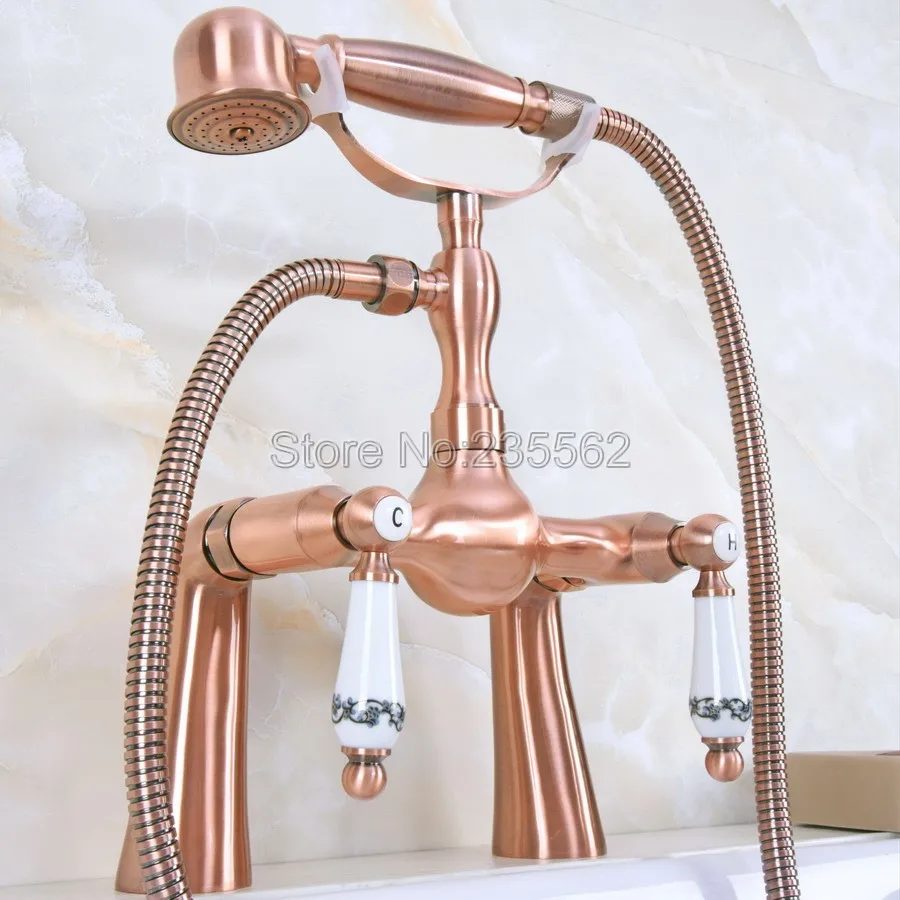 Antique Red Copper Clawfoot Bathtub Faucet Mixer Set With Handheld Shower lna171
Antique Red Copper Clawfoot Bathtub Faucet Mixer Set With Handheld Shower lna171