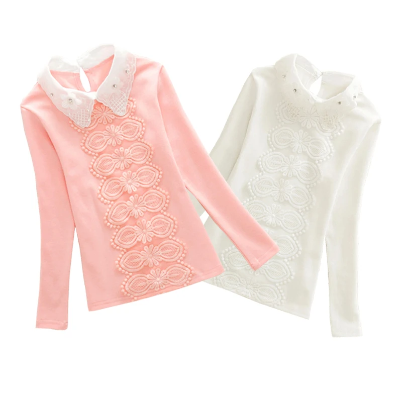 2017 Children's Bottoming Shirt Autumn Winter Big Girls Lace Tops Kid Fashion Cotton Long-sleeved Basic T-shirt Student T Shirts
2017 Children's Bottoming Shirt Autumn Winter Big Girls Lace Tops Kid Fashion Cotton Long-sleeved Basic T-shirt Student T Shirts