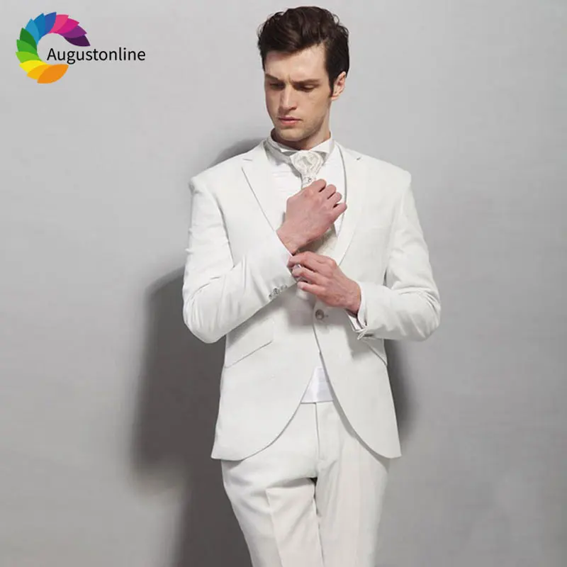 Custom Made Italian Ivory/White Men Wedding Suits Slim Fit Best Man Blazers 3Piece Jacket Pants Vest Retro Groom Tuxedos Ternos
Custom Made Italian Ivory/White Men Wedding Suits Slim Fit Best Man Blazers 3Piece Jacket Pants Vest Retro Groom Tuxedos Ternos