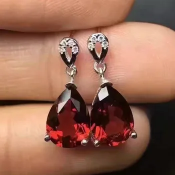 Fidelity natural 7*10mm garnet drop earrings s925 sterling silver water droplets fine jewelry womem party Natural red gemstone
Fidelity natural 7*10mm garnet drop earrings s925 sterling silver water droplets fine jewelry womem party Natural red gemstone