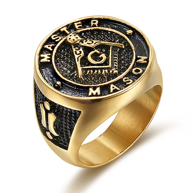 Stainless Steel Freemason Master Gold Ring Vintage Men's Masonic Rings for Men Retro Punk Free Mason Signet Jewelry 2019 Fashion
Stainless Steel Freemason Master Gold Ring Vintage Men's Masonic Rings for Men Retro Punk Free Mason Signet Jewelry 2019 Fashion