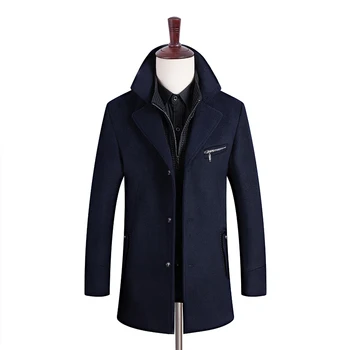 High Quality 2018 Winter Thick Men's Korean Style Self-cultivation Long Section Lapel Black Brown Navy Blue Wool Coat Jacket
High Quality 2018 Winter Thick Men's Korean Style Self-cultivation Long Section Lapel Black Brown Navy Blue Wool Coat Jacket