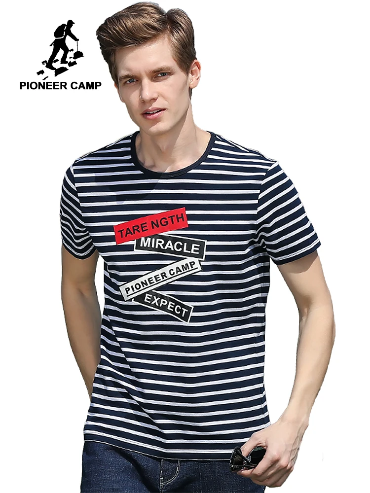 Pioneer Camp New striped T shirt men brand clothing fashion printed T-shirt male top quality stretch summer Tshirt ADT701138
Pioneer Camp New striped T shirt men brand clothing fashion printed T-shirt male top quality stretch summer Tshirt ADT701138