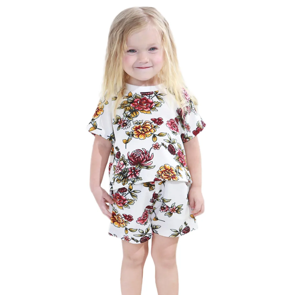 Toddler Girl Clothes 2019 Short Sleeve Floral Print Tops+Shorts Child Clothing Set For Girls Summer Outfits 1 2 3 4 Years
Toddler Girl Clothes 2019 Short Sleeve Floral Print Tops+Shorts Child Clothing Set For Girls Summer Outfits 1 2 3 4 Years