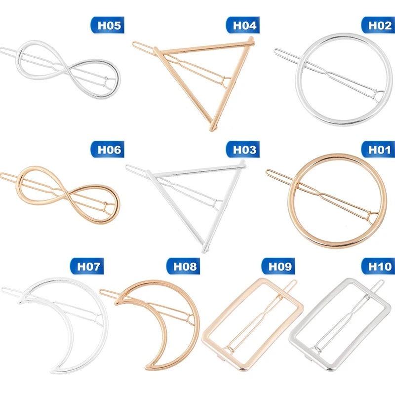 New Fashion Women Girls Gold/Silver Plated Metal Triangle Circle Moon Hair Clips Metal Circle Hairpins Holder Hair Accessories
New Fashion Women Girls Gold/Silver Plated Metal Triangle Circle Moon Hair Clips Metal Circle Hairpins Holder Hair Accessories
