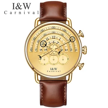 Carnival Fashion Unique Quartz Watch Men Leather Strap Waterproof Gentleman Clock Top Brand Luxury Mens Watches erkek kol saati
Carnival Fashion Unique Quartz Watch Men Leather Strap Waterproof Gentleman Clock Top Brand Luxury Mens Watches erkek kol saati