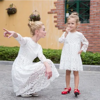 Mother Daughter Dresses Wedding Lace Mommy and Me Family Matching Clothes Wedding Hollow Out Design Lace Princess Dress For Girl
Mother Daughter Dresses Wedding Lace Mommy and Me Family Matching Clothes Wedding Hollow Out Design Lace Princess Dress For Girl