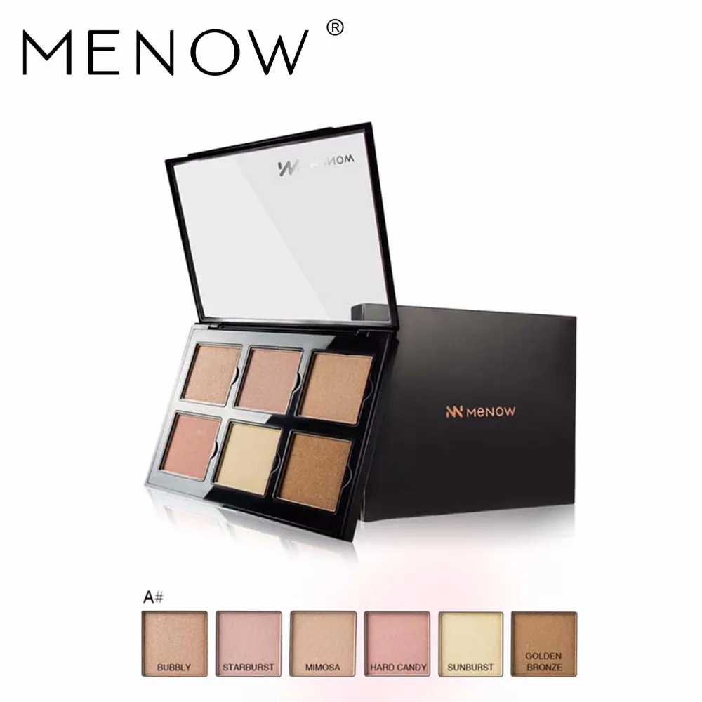 Menow брендовая косметика светящийся набор палитра теней для век макияж Шиммер
