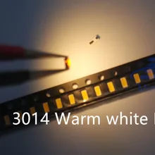100 шт. 3014 SMD светодиодный чип теплый белый ультра яркий 0 1 Вт 10 12 лм