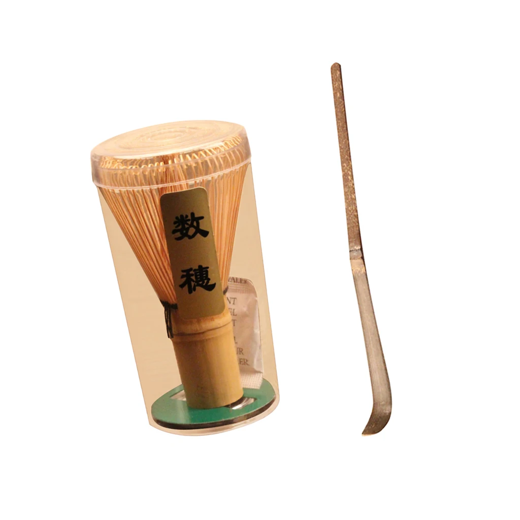 Bamboo Matcha Tea Whisk (60-70 Prong) with Tea Scoop Matcha Dinnerware Sets Kitchen Dining Tool