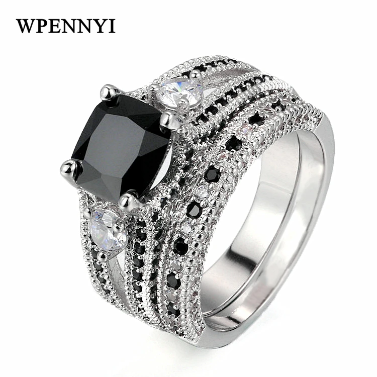 Top Quality Luxury Black Nano Zirconia Crystal Fully Paved Silver Color Ring Sets for Party Cocktail Wholesale Christmas Gift
Top Quality Luxury Black Nano Zirconia Crystal Fully Paved Silver Color Ring Sets for Party Cocktail Wholesale Christmas Gift