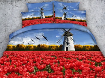 Beautiful flowers castle / tulip / windmill printed duvet cover set 3pcs floral bedding sets Single Double bed linen King Sheets
Beautiful flowers castle / tulip / windmill printed duvet cover set 3pcs floral bedding sets Single Double bed linen King Sheets