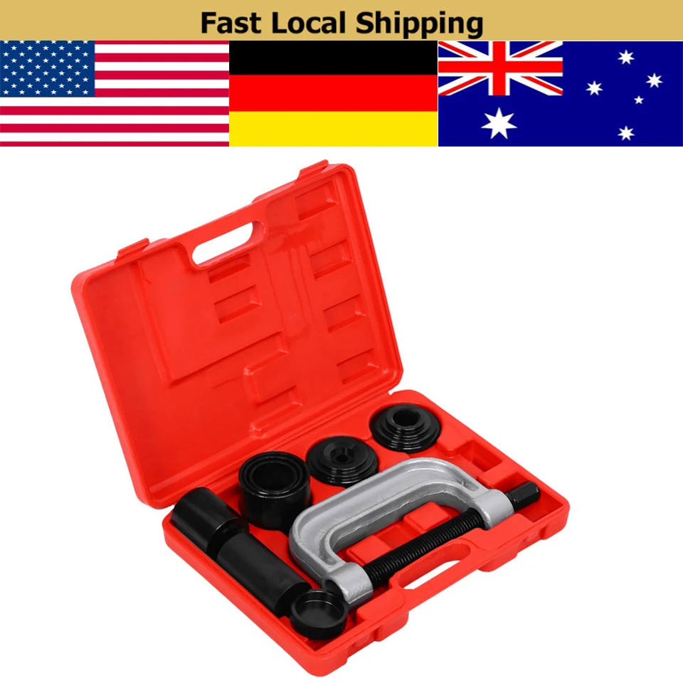 New 4 in 1 Ball Joint Auto Remover Installer Tool Service 2 & 4WD Auto Repair Brake Ball Joint C Frame Press Service Kit w/ Case
New 4 in 1 Ball Joint Auto Remover Installer Tool Service 2 & 4WD Auto Repair Brake Ball Joint C Frame Press Service Kit w/ Case