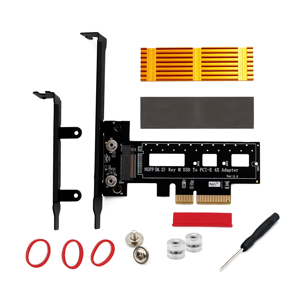 Переходная плата PCI Express 3,0x4 на M.2 NVMe SSD M2 PCIE переходник PCIE на M2 для SSD 2242-2280 M2 + низкопрофильный кронштейн M.2 радиатор
Переходная плата PCI Express 3,0x4 на M.2 NVMe SSD M2 PCIE переходник PCIE на M2 для SSD 2242-2280 M2 + низкопрофильный кронштейн M.2 радиатор