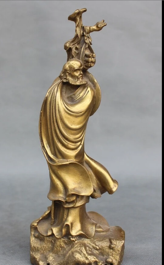 9" Chinese Buddhism Bronze Arhat Damo Bodhidharma Dharma Daruma Buddha Statue | Дом и сад