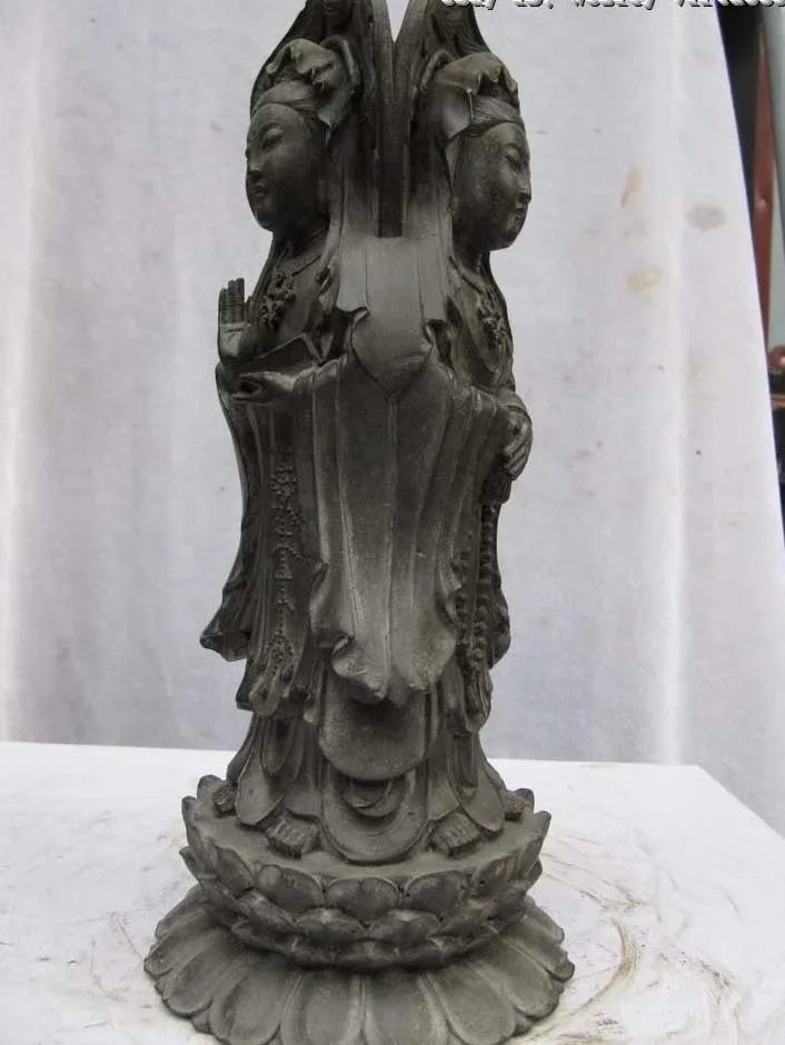 10 Tibet Fane pure bronze Three Face Kwan-yin Guan Yin Bodhisattva Buddha Statue
10 Tibet Fane pure bronze Three Face Kwan-yin Guan Yin Bodhisattva Buddha Statue