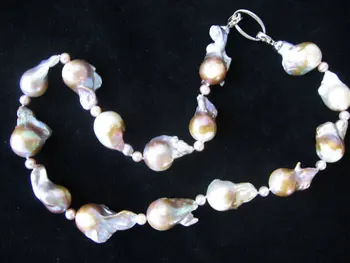 Gorgeous Extra Large Nucleated Baroque Purple Gold Freshwater Pearl Necklace
Gorgeous Extra Large Nucleated Baroque Purple Gold Freshwater Pearl Necklace