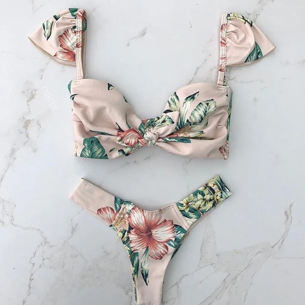 Women Summer Floral Print Beige Bikini Set Swimming Two Pieces Swimsuits Split Swimwear Mid Waist Beach Suit Nylon Bathing Suit
Women Summer Floral Print Beige Bikini Set Swimming Two Pieces Swimsuits Split Swimwear Mid Waist Beach Suit Nylon Bathing Suit