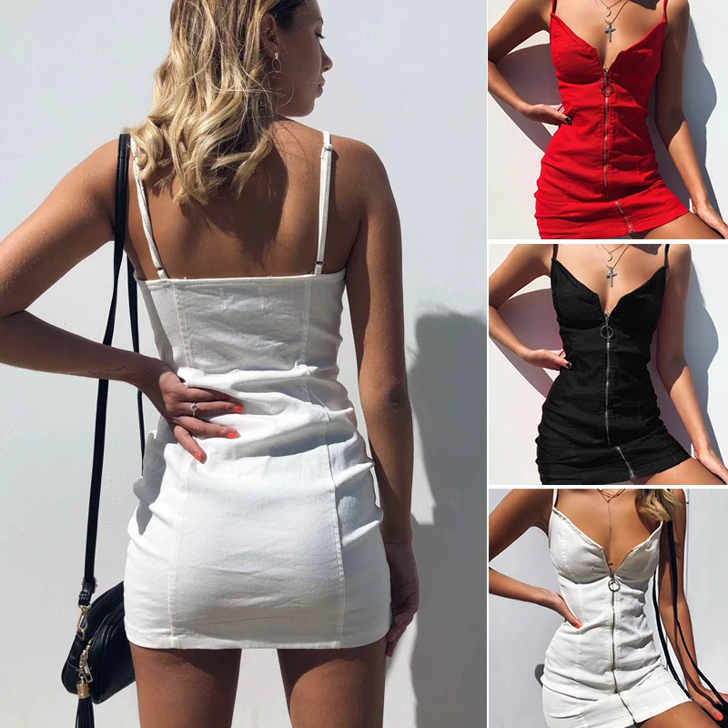 Sexy Women Dress Summer Straps Zipper Backless Tight Mini Dress Club Plus Size Vestido Ajustado Female Robe Disco Focus Dress
Sexy Women Dress Summer Straps Zipper Backless Tight Mini Dress Club Plus Size Vestido Ajustado Female Robe Disco Focus Dress