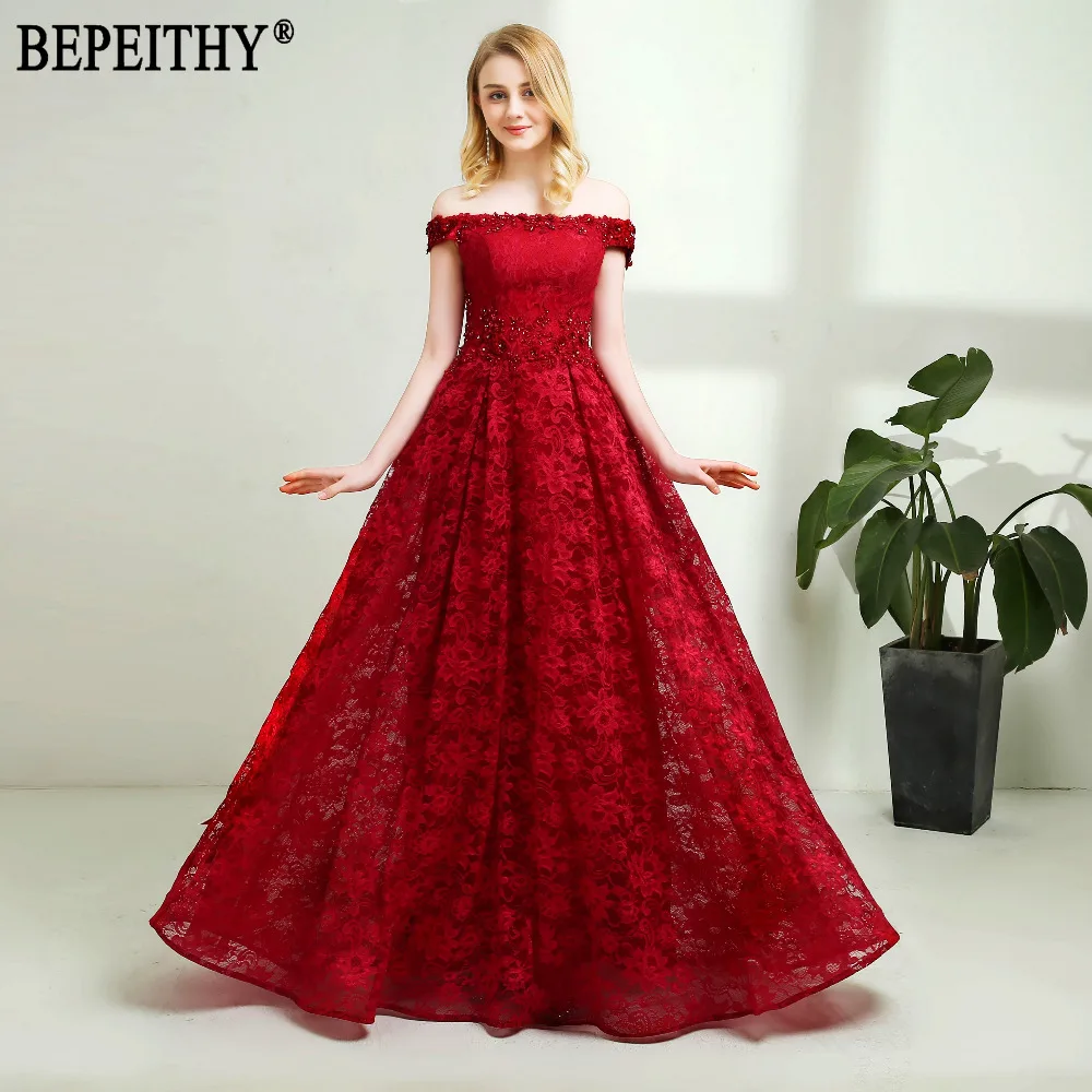 BEPEITHY 2019 New Arrival vestido de festa Boat Neck Appliques Lace Long Burgundy Red Lace Evening Dresses
BEPEITHY 2019 New Arrival vestido de festa Boat Neck Appliques Lace Long Burgundy Red Lace Evening Dresses