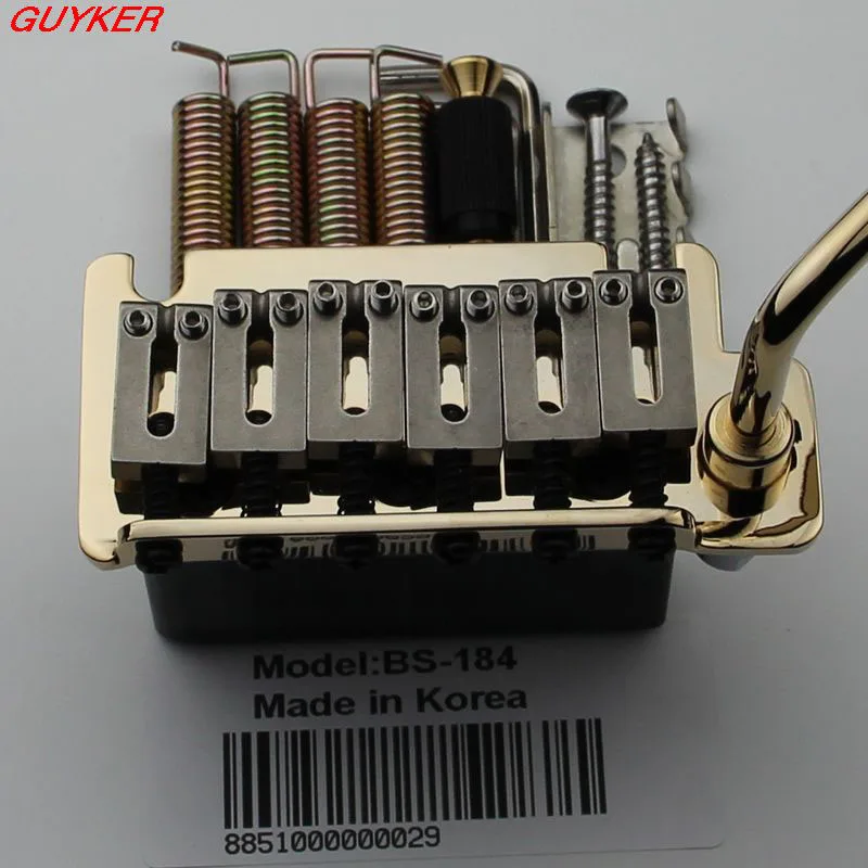 Double swing tremolo electric guitar 6 string board double swing bridge Stainless Steel Saddles & Block BS184 Gold
Double swing tremolo electric guitar 6 string board double swing bridge Stainless Steel Saddles & Block BS184 Gold