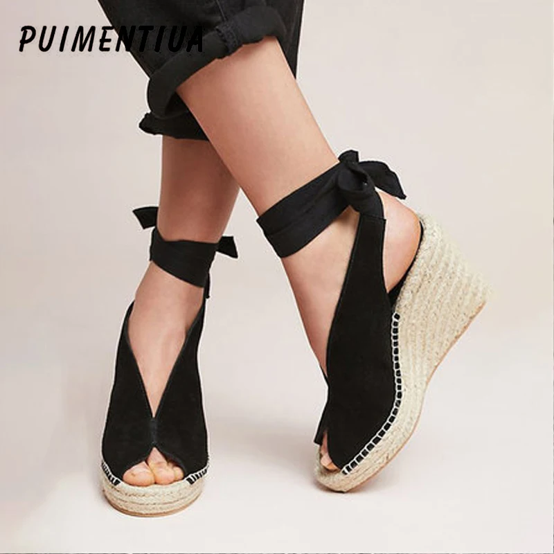 Summer Sweet Bow Wedges Platform Sandals Women Sandals Weave High Heels Peep Toe Pumps Lace Suede Leather Bandage Female Ladies
Summer Sweet Bow Wedges Platform Sandals Women Sandals Weave High Heels Peep Toe Pumps Lace Suede Leather Bandage Female Ladies