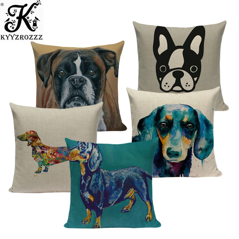 Square Cotton Linen colourfu Bull Terrier Painted Bull dog dachshund 3D Cheap Cushion Cover For Home Sofa Pillow Case Cojines
Square Cotton Linen colourfu Bull Terrier Painted Bull dog dachshund 3D Cheap Cushion Cover For Home Sofa Pillow Case Cojines