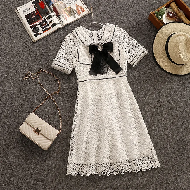 2019 Summer New Arrival Sweet Korean Temperament Super Fairy Slim Ladies Dresses Hollow-out Lace Dress Elegant Two Piece Dress
2019 Summer New Arrival Sweet Korean Temperament Super Fairy Slim Ladies Dresses Hollow-out Lace Dress Elegant Two Piece Dress