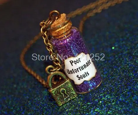 12pcs Ursula Poor Unfortunate Souls Necklace with a Lock Charm Villain, Little Mermaid necklace in bronze
12pcs Ursula Poor Unfortunate Souls Necklace with a Lock Charm Villain, Little Mermaid necklace in bronze