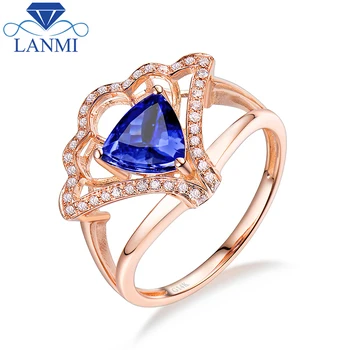 

Special Natural Trillion Tanzanite 14K Rose Gold Good Shinning Diamond for Women Anniversary Fine Jewelry Wholesale