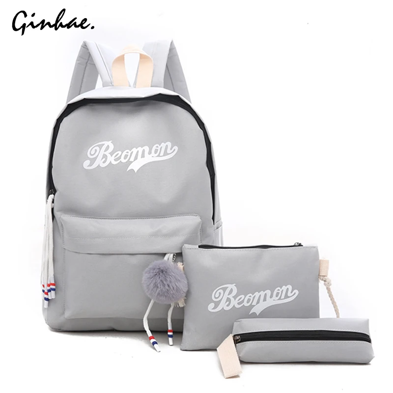 Solid Letter Shoulder Bag For Travel Casual 3Pcs Set Nylon Backpack Tassel School Bags For Teenage Girls Women Simple Pocket Bag
Solid Letter Shoulder Bag For Travel Casual 3Pcs Set Nylon Backpack Tassel School Bags For Teenage Girls Women Simple Pocket Bag