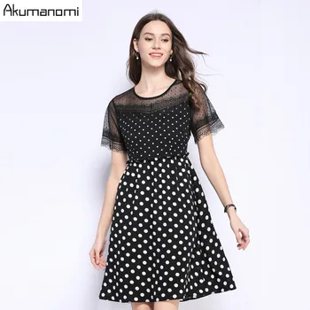 Summer Dress Women 2019 5xl Plus Size Casual Black O-neck Lace Tassel Short Sleeve A-line Dot Dress Vestidos Verano Robe Femme
Summer Dress Women 2019 5xl Plus Size Casual Black O-neck Lace Tassel Short Sleeve A-line Dot Dress Vestidos Verano Robe Femme