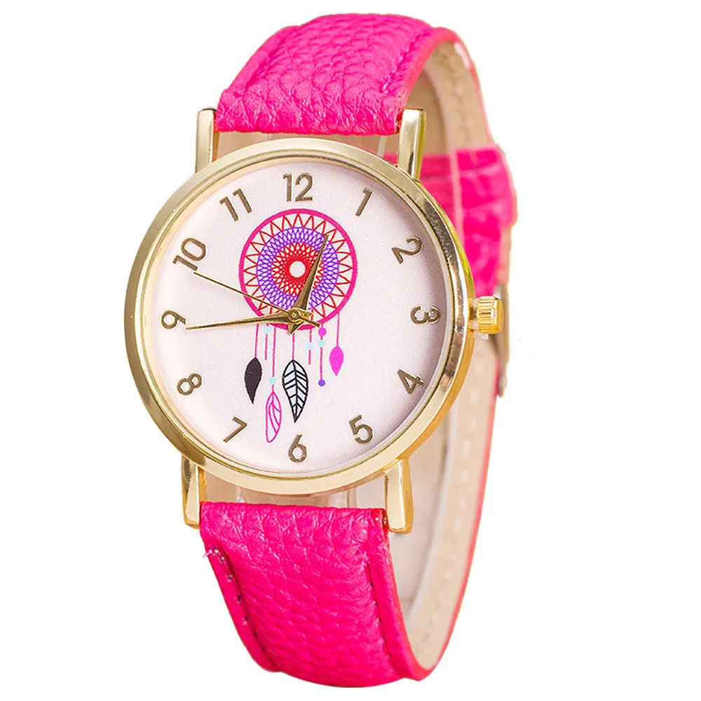 Montre Attrape Rêves Rose pour femme et fille cadran capteurs de rêves bijoux femme chic et bohème culture amérindienne indien d’Amérique