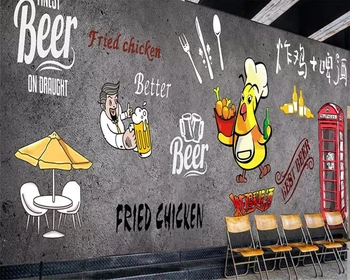 Beibehang Custom wallpaper hand-painted fried chicken beer wallpaper Korean barbecue background decorative wall 3d wallpaper
Beibehang Custom wallpaper hand-painted fried chicken beer wallpaper Korean barbecue background decorative wall 3d wallpaper