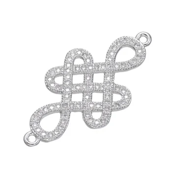 Luxury CZ rhinestone connectors nudo chino earrings accessories Chinese Knot Pendant Charms For DIY Women Fine Jewelry Making
Luxury CZ rhinestone connectors nudo chino earrings accessories Chinese Knot Pendant Charms For DIY Women Fine Jewelry Making