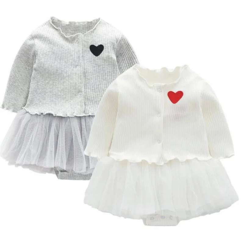 Toddler Newborn Baby 2PCS Romper Sets Heart Print Button-front Cardigan Tulle Ruffles Romper Sets Baby Girl Baptism Gown Clothes
Toddler Newborn Baby 2PCS Romper Sets Heart Print Button-front Cardigan Tulle Ruffles Romper Sets Baby Girl Baptism Gown Clothes