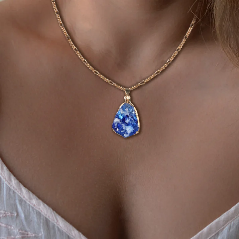 Punk Blue Crystal Necklaces & Pendants for Women Fashion Golden Link Chain Water Drop Geometry Necklace Party Wedding Jewelry
Punk Blue Crystal Necklaces & Pendants for Women Fashion Golden Link Chain Water Drop Geometry Necklace Party Wedding Jewelry