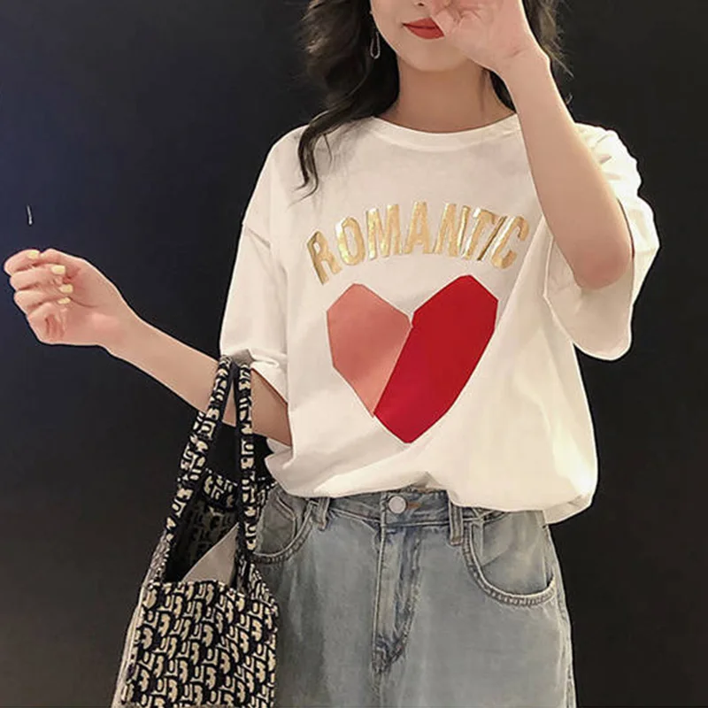 Romantic Pink Red Origami Love Cotton T-Shrit For Women Soft White Short Tee Shirts Casual Tops T-shirts Pnv-19
Romantic Pink Red Origami Love Cotton T-Shrit For Women Soft White Short Tee Shirts Casual Tops T-shirts Pnv-19