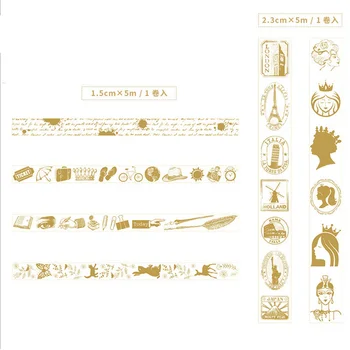 15-2.3mm*5m New Gold stickers Gift packaging washi tape DIY decoration tape planner masking tape office adhesive paper tape
15-2.3mm*5m New Gold stickers Gift packaging washi tape DIY decoration tape planner masking tape office adhesive paper tape