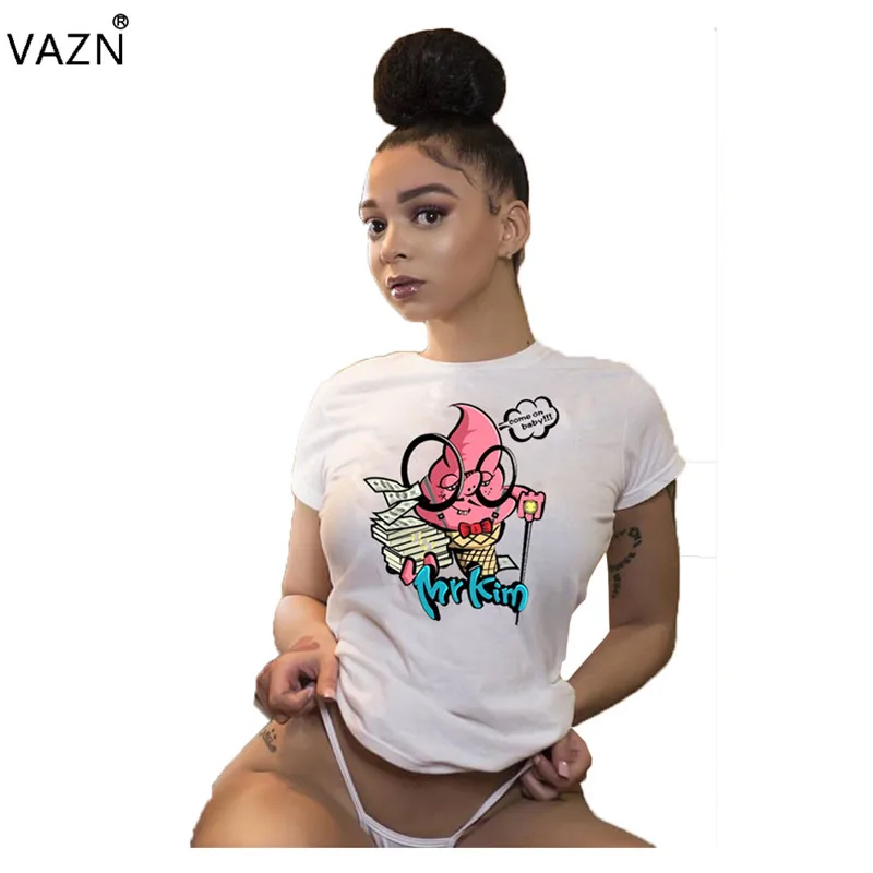 VAZN 2019 Top Quality New Design Women Cartoon Short Tees Sexy O-Neck Short Sleeve T-Shirt Lady Hollow Out Slim T-Shirt LDS3133
VAZN 2019 Top Quality New Design Women Cartoon Short Tees Sexy O-Neck Short Sleeve T-Shirt Lady Hollow Out Slim T-Shirt LDS3133