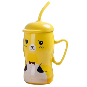 New Arrival Cartoon Coffee Mugs Ceramic cup with Lid Milk Tea Cups with spoon straws water bottle Breakfast Cup Gift For Kids
New Arrival Cartoon Coffee Mugs Ceramic cup with Lid Milk Tea Cups with spoon straws water bottle Breakfast Cup Gift For Kids