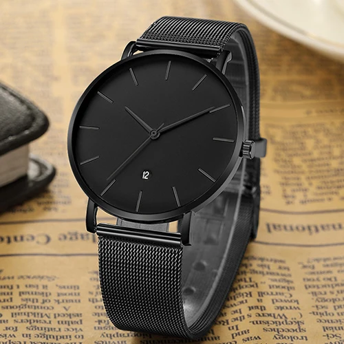 Black Watch Men Watches Top Brand Luxury New Simple Stainless Steel Quartz Wrist Watch For Men Clock Male Wristwatch With Date 
Black Watch Men Watches Top Brand Luxury New Simple Stainless Steel Quartz Wrist Watch For Men Clock Male Wristwatch With Date