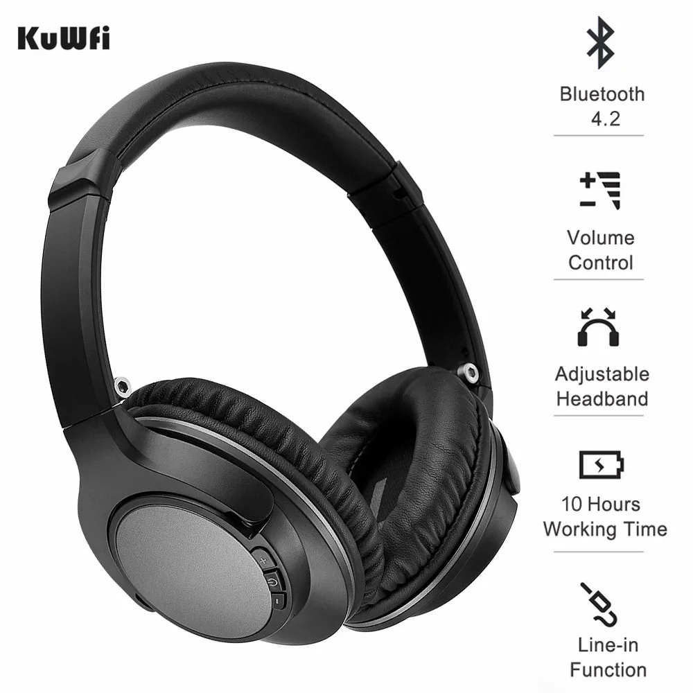 KuWFi Wireless Bluetooth 4.2 Headphones Stereo Muisc Earphone Foldable Over Ear Headset 3.5mm AUX In Hands-free w/ Microphone
KuWFi Wireless Bluetooth 4.2 Headphones Stereo Muisc Earphone Foldable Over Ear Headset 3.5mm AUX In Hands-free w/ Microphone