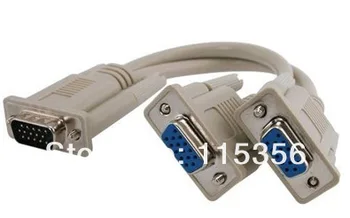 wholesale LEAD 15 PIN 1 PC TO 2 VGA SVGA MONITOR Y SPLITTER CABLE