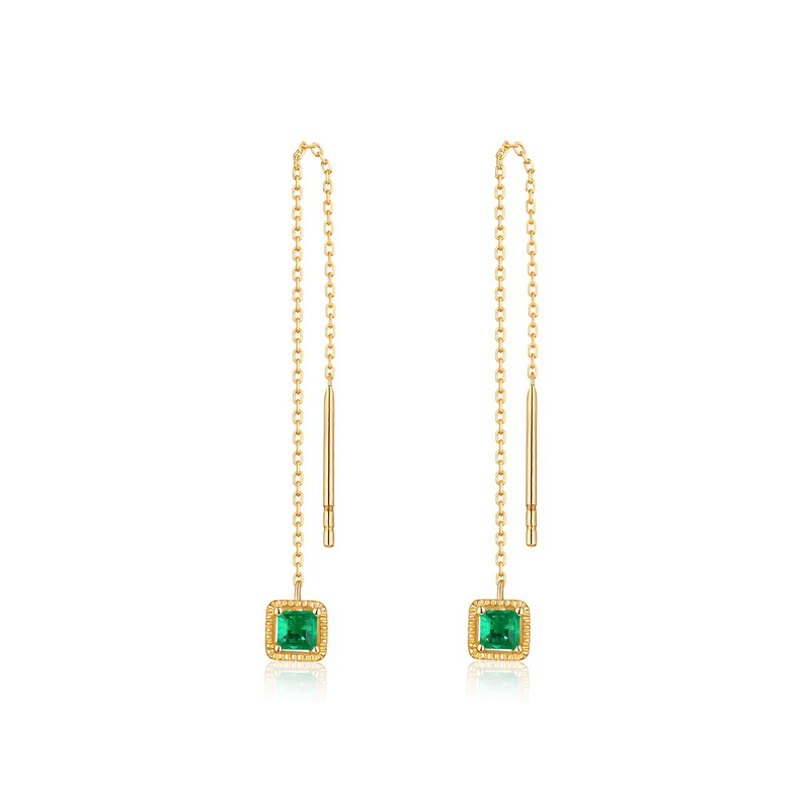 JXXGS Jewelry 14K Gold Earring Line Green Cubic Zircon Earrings Square Drop Earrings For Women
JXXGS Jewelry 14K Gold Earring Line Green Cubic Zircon Earrings Square Drop Earrings For Women